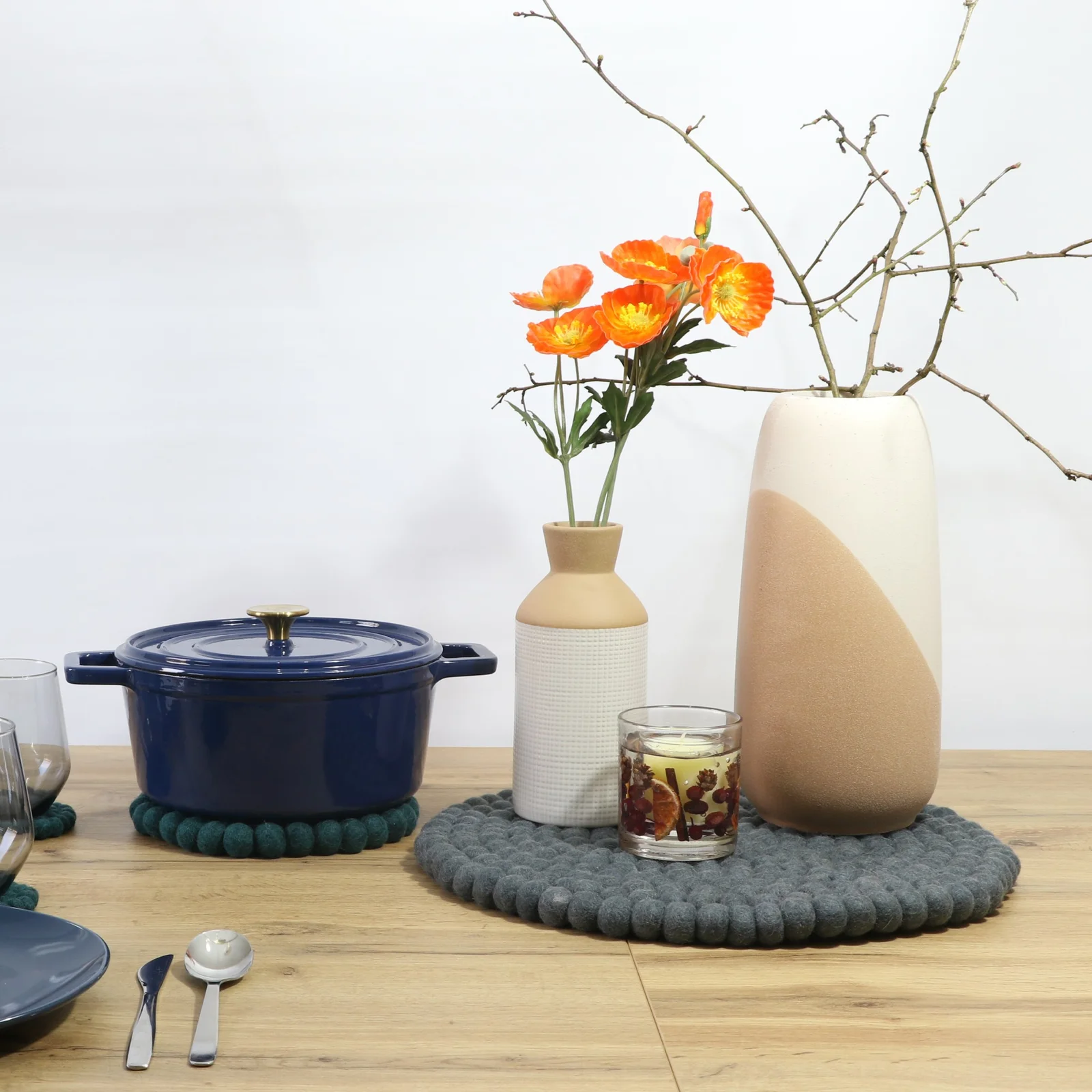 Grey Felt Chair Pads