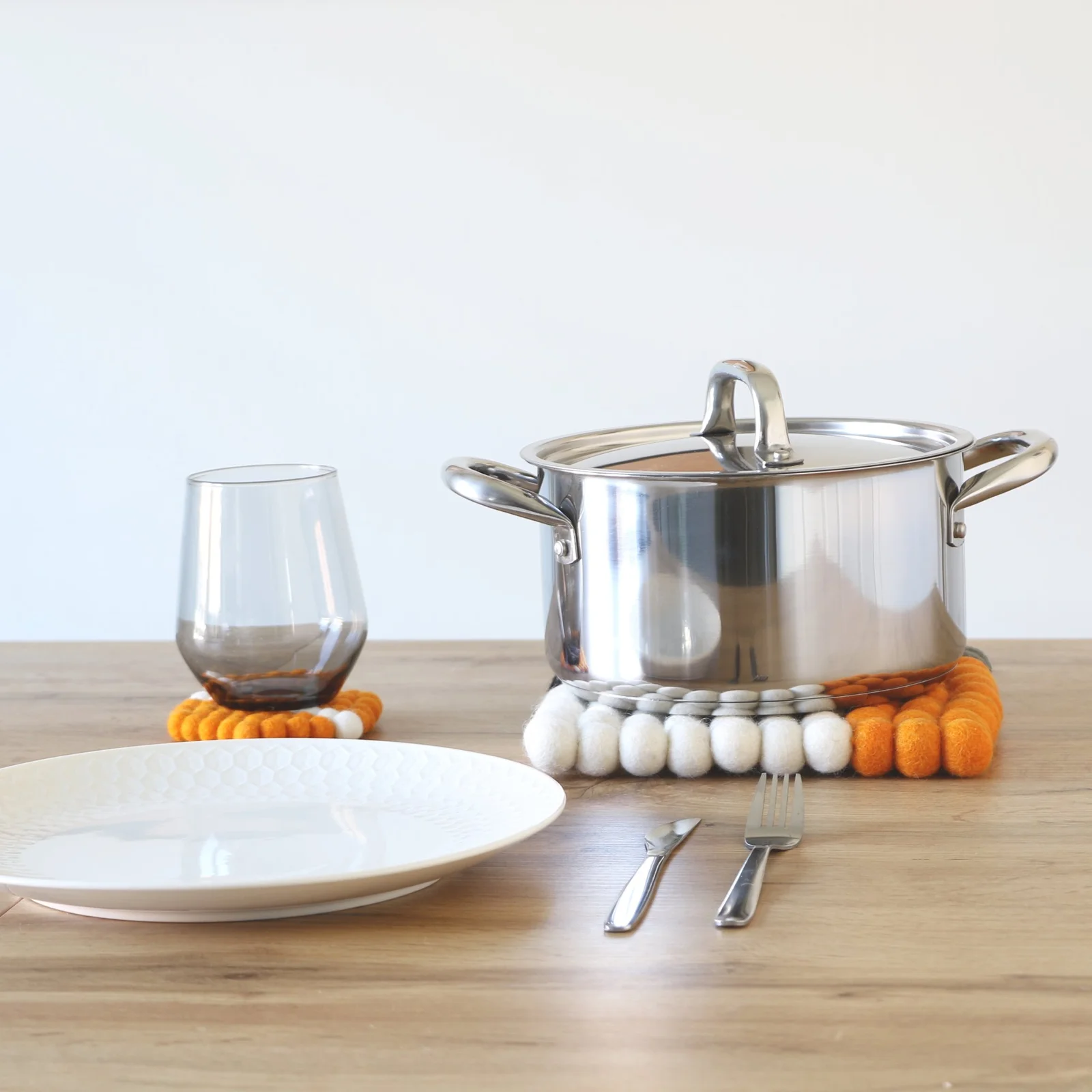 3 Color Mix Felt Ball Trivets