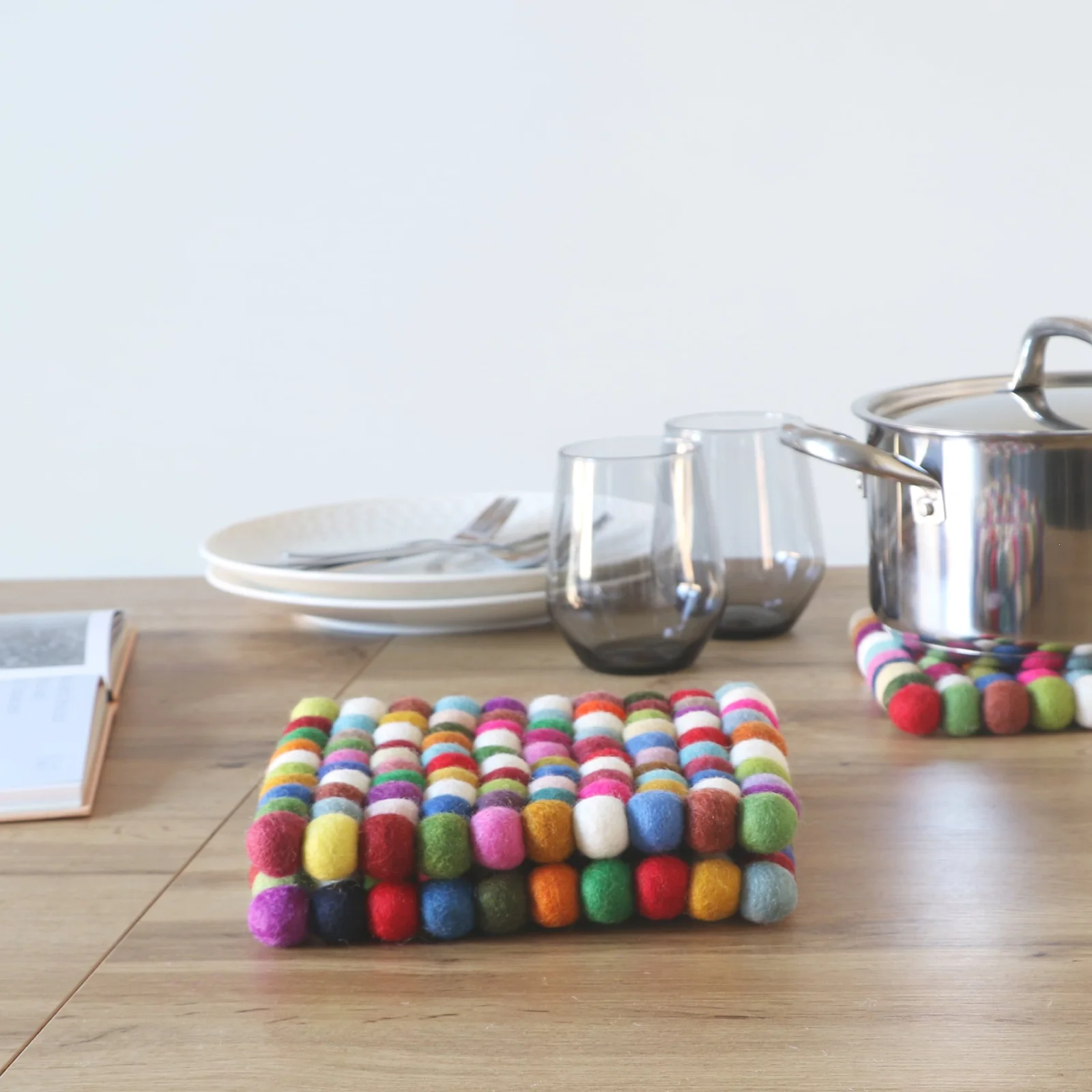 Mixed Felt Ball Trivets