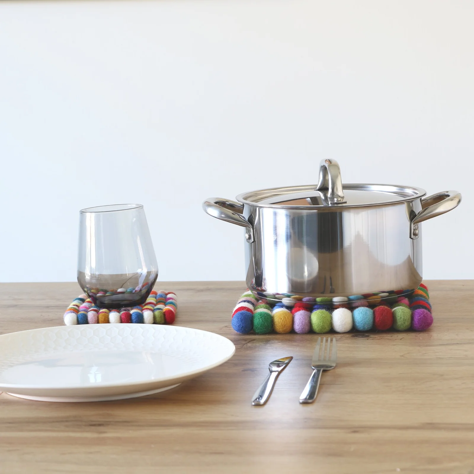 Mixed Felt Ball Trivets