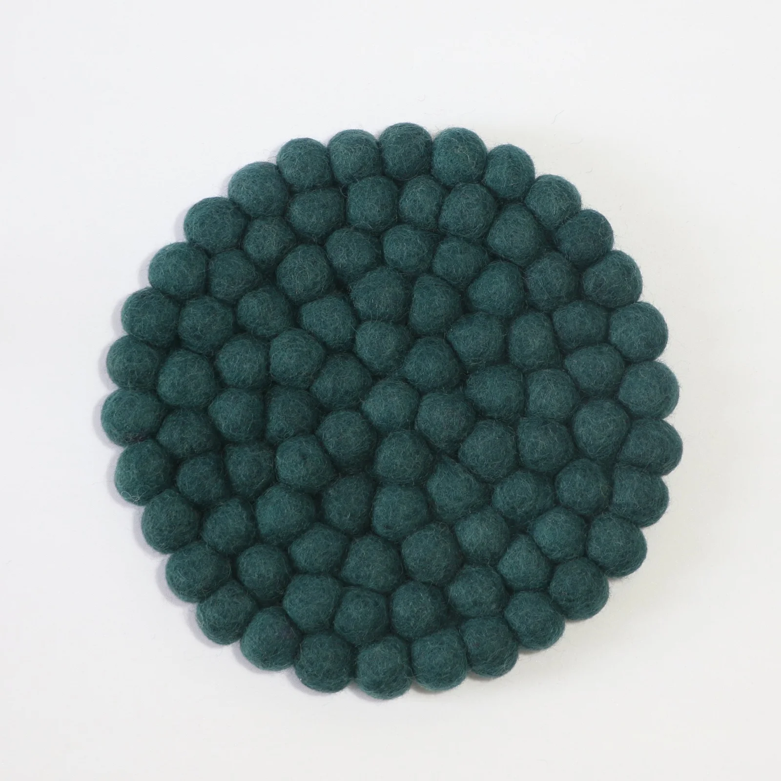 Peacock Blue Felt Ball Trivets
