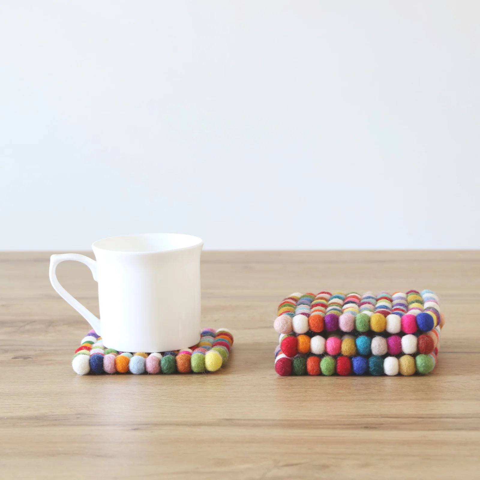 Multi Color Square Felt Tea Coasters – Handmade, Durable & Eco-Friendly