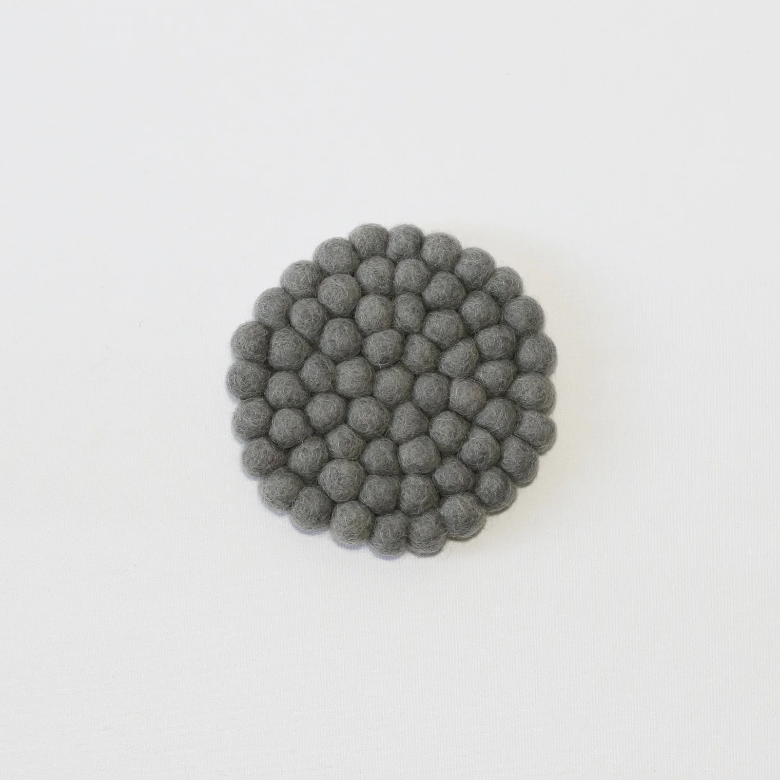 Grey Round Felt Tea Coasters – Handmade, Durable & Eco-Friendly