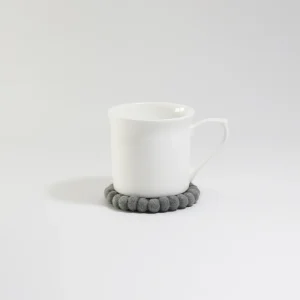 Grey Round Felt Tea Coasters – Handmade, Durable & Eco-Friendly