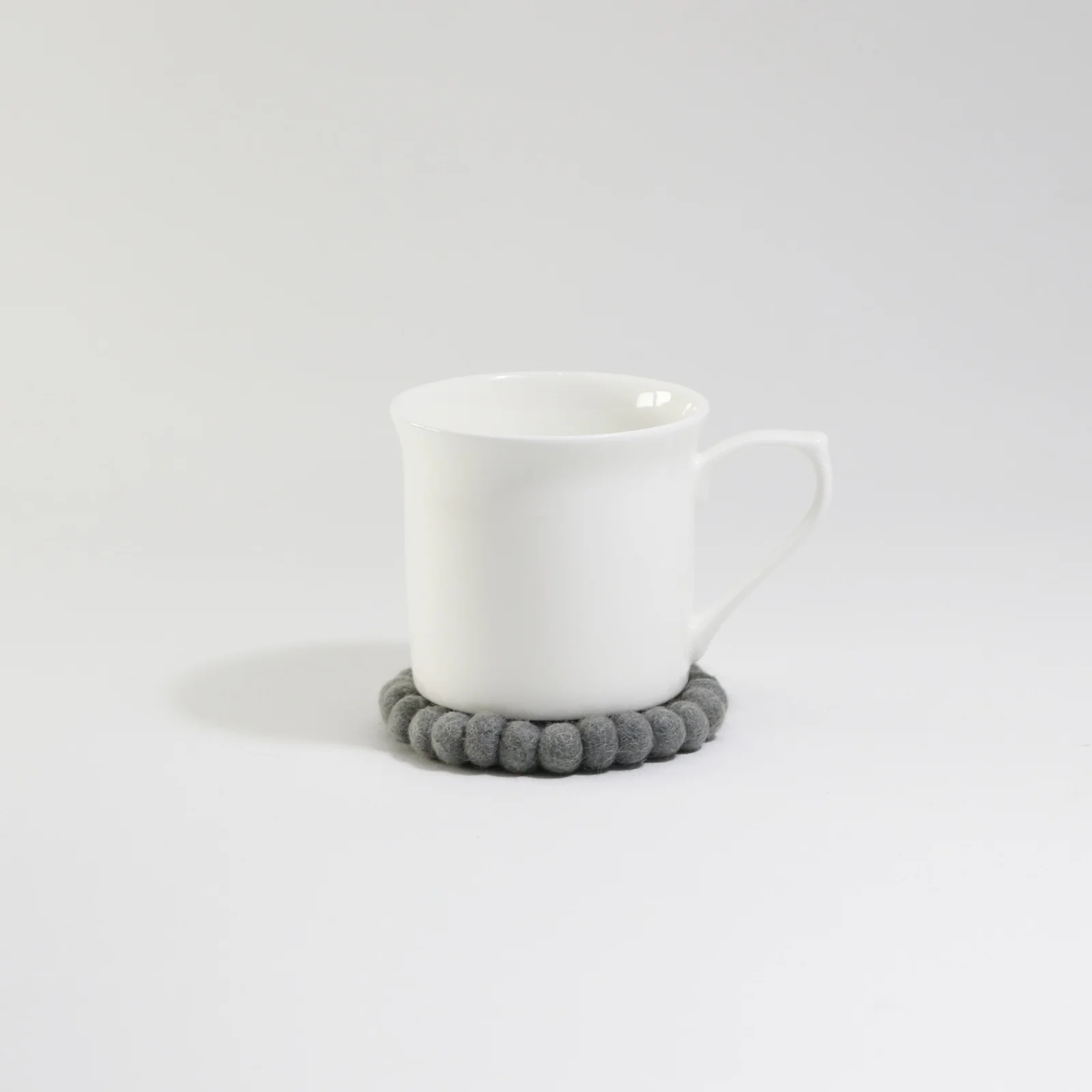 Grey Round Felt Tea Coasters – Handmade, Durable & Eco-Friendly