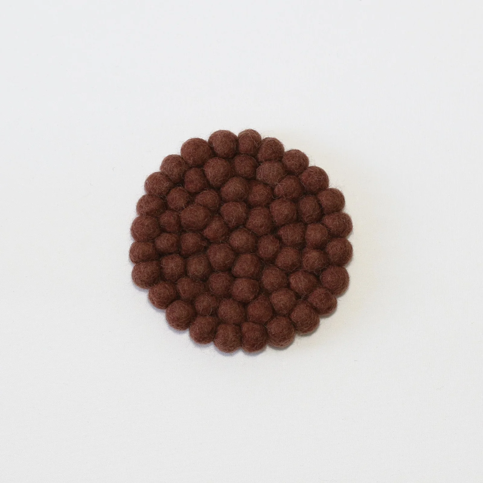 Chocolate Brown Round Felt Tea Coasters – Handmade, Durable & Eco-Friendly