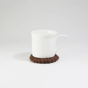 Chocolate Brown Round Felt Tea Coasters – Handmade, Durable & Eco-Friendly