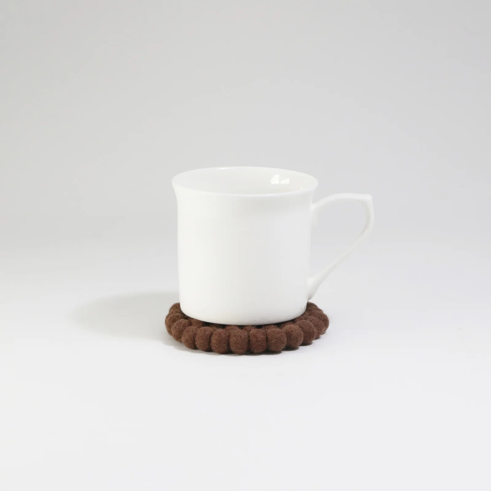 Chocolate Brown Round Felt Tea Coasters – Handmade, Durable & Eco-Friendly