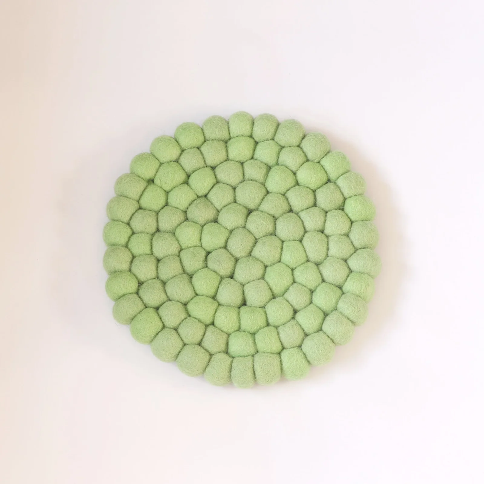 Green Round Felt Tea Coasters – Handmade, Durable & Eco-Friendly